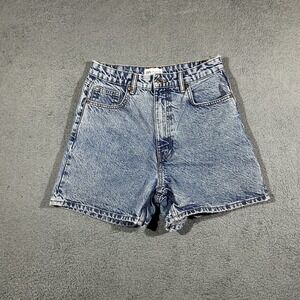 Zara Women's Light Blue High Rise Jean Shorts acid-wash Size 8 #2066